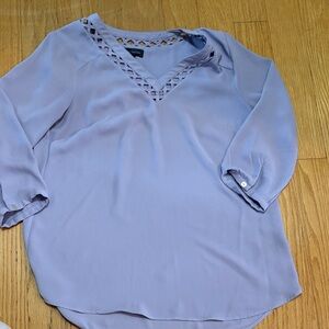 The Limited Lilac Blouse with Lattice Neckline